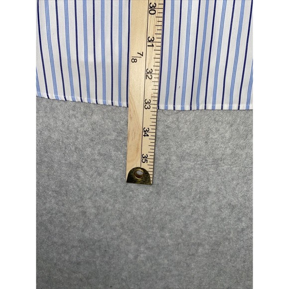 Polo Ralph Lauren Shirt Men's 17 1/2 36/37 Blue Striped Classic Fit Button Up‎ - Picture 7 of 11